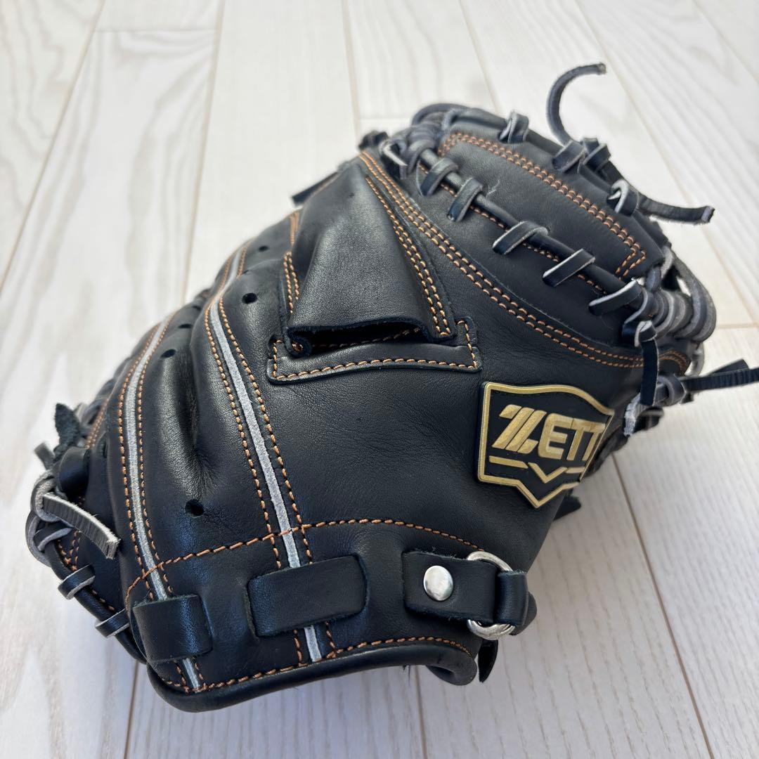 ZETT 軟式グローブ 黒 レザー キャッチャーミット ゼット