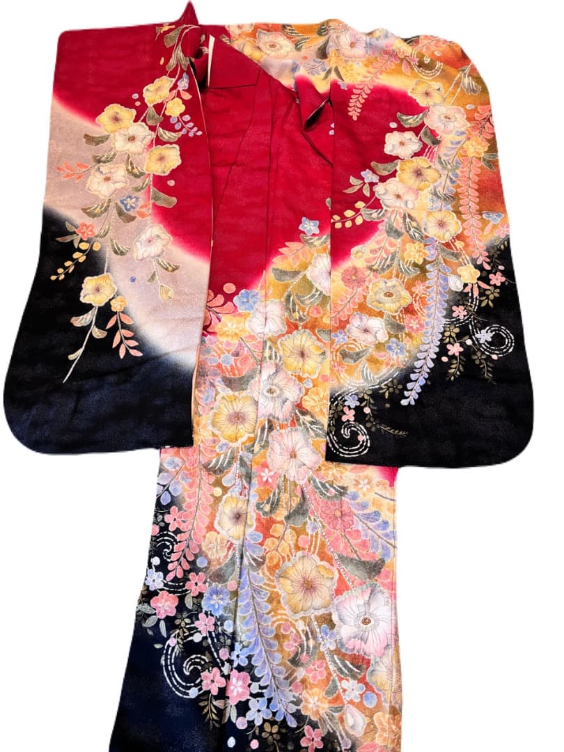 美品　振袖　辻ヶ花　辻が花　銀通し