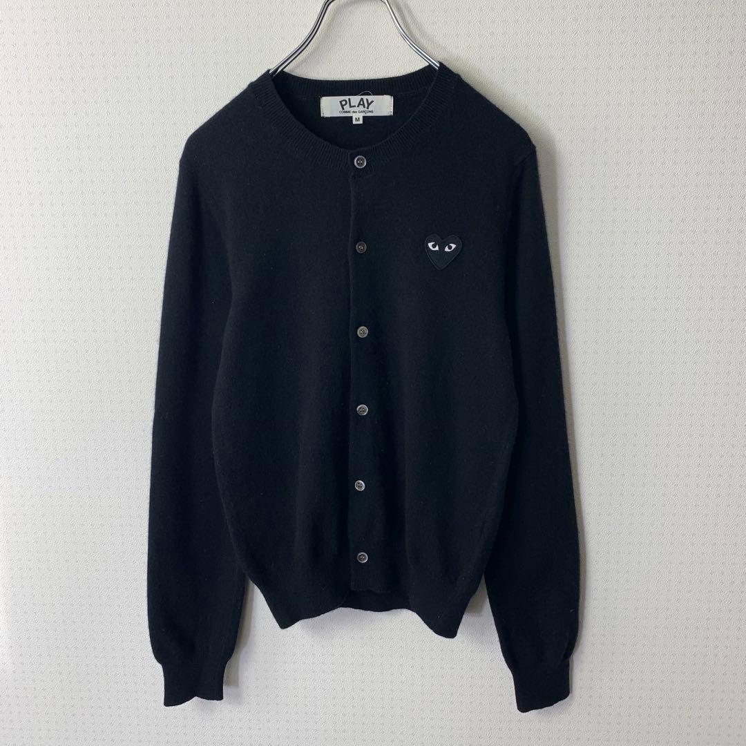 PLAY COMME des GARCONS カーディガン M ブラック 刺繍