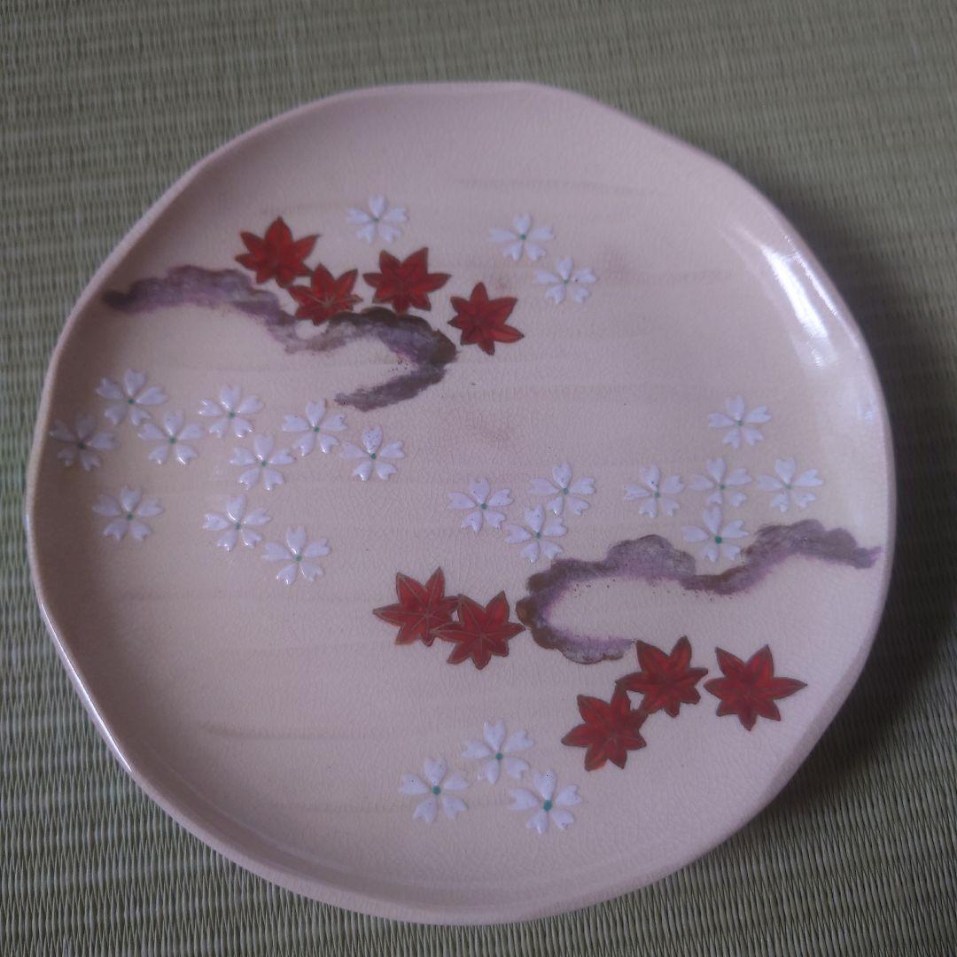 仁清雲錦画 茶巾台 f平安祥山作　茶道/茶道具