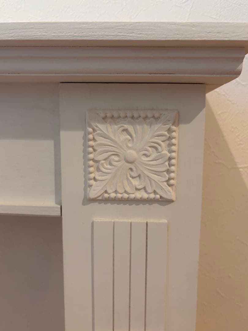 マントルピース ハンドメイド ホワイト インテリア　飾り棚 暖炉 リビング 家具