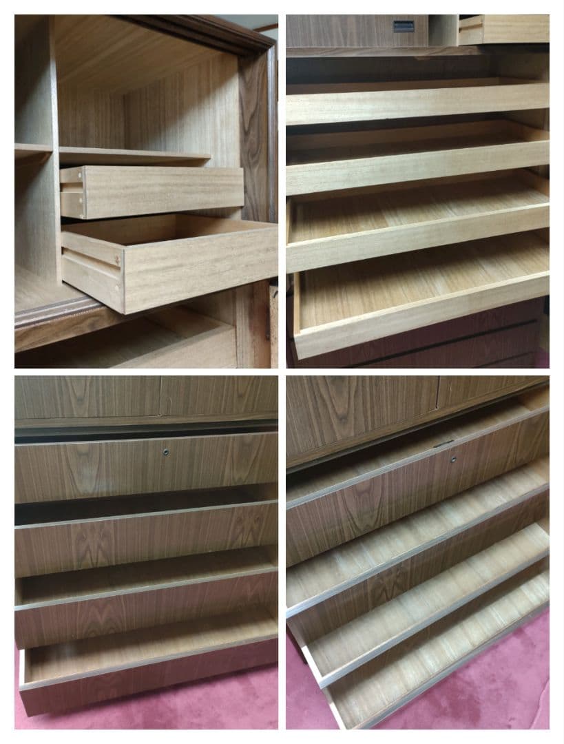 【昭和レトロ】 重ね2段 箪笥 和箪笥 収納箪笥 2扉 4引き出しブラウン