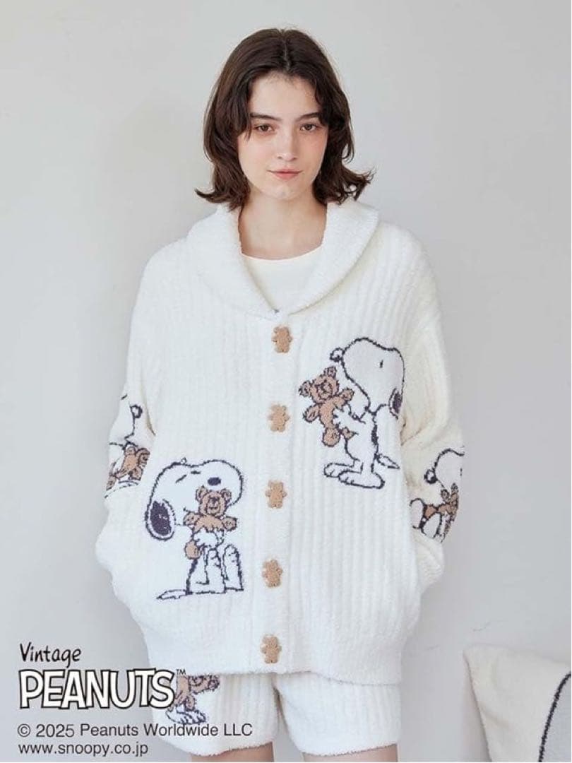 ジェラートピケ スヌーピー S~Mサイズショールカーデ