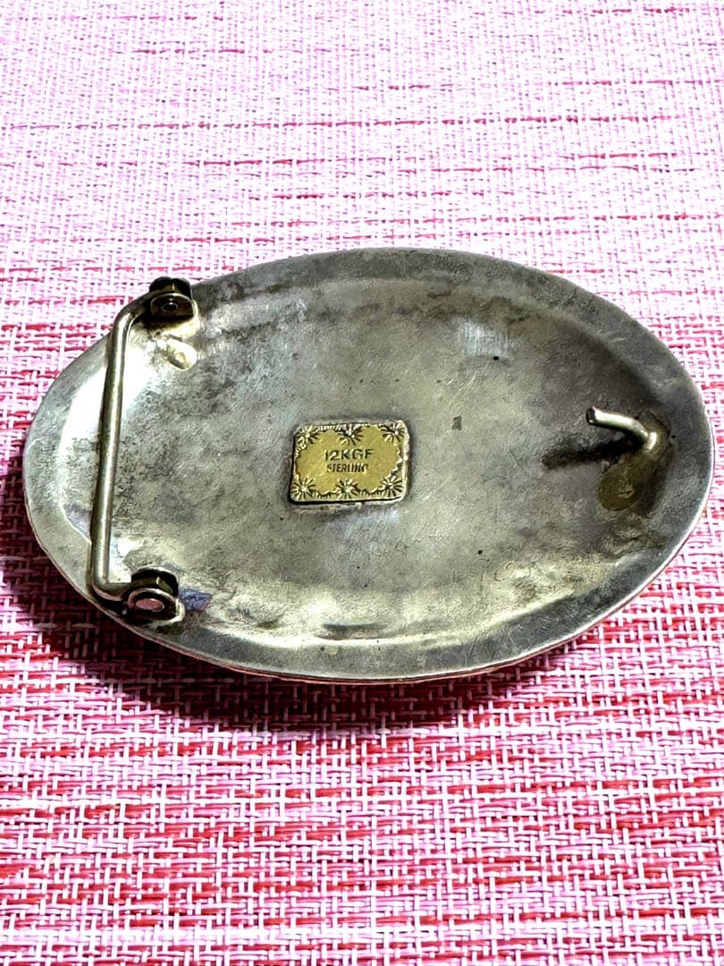 ナホバ•ネイティブアメリカン12KGFバックル•ベアクロウ•ターコイズ•赤珊瑚