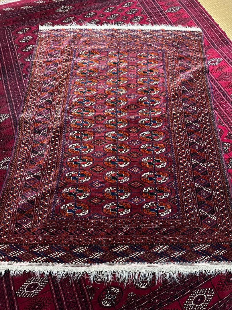 破格 ブハラ絨毯　 ブハラ Bukhara トルクメン絨毯 ヴィンデージ ラグ