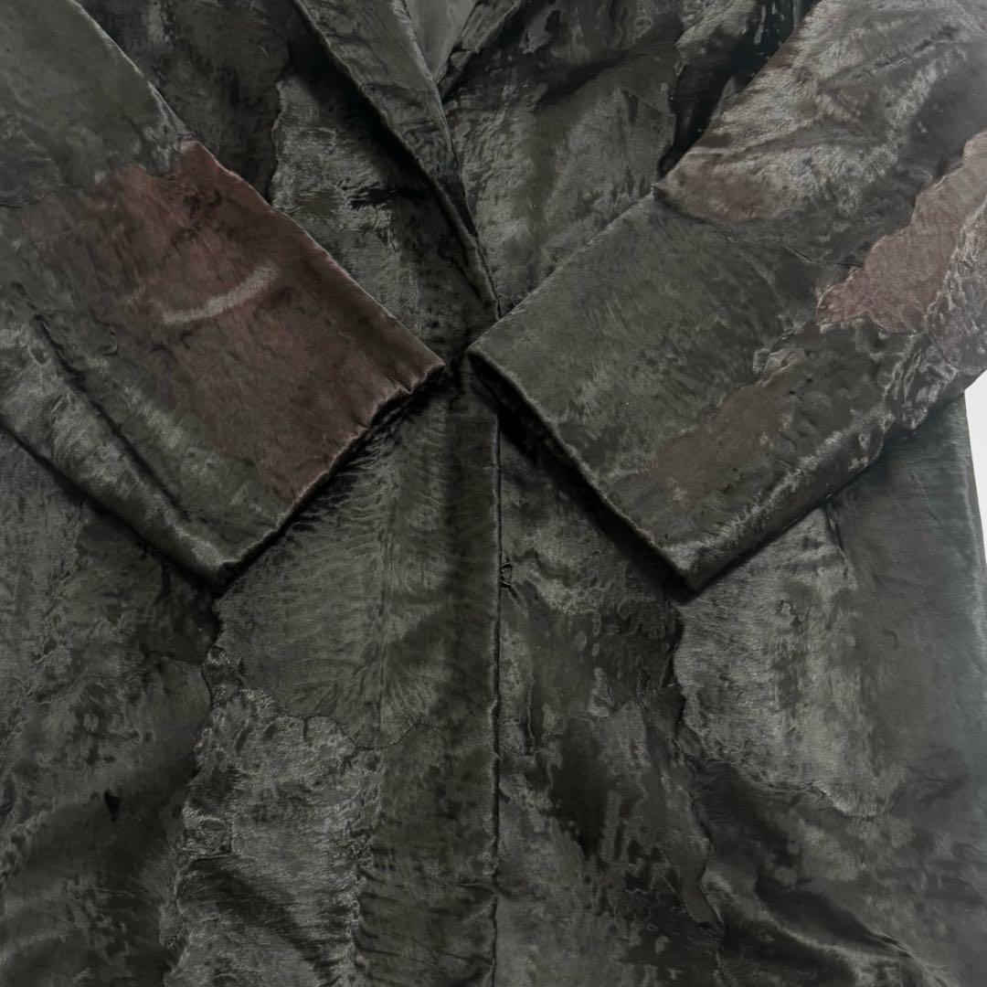 Chloe クロエ ベロア×ハラコ調 ロングコート レディース ヴィンテージ