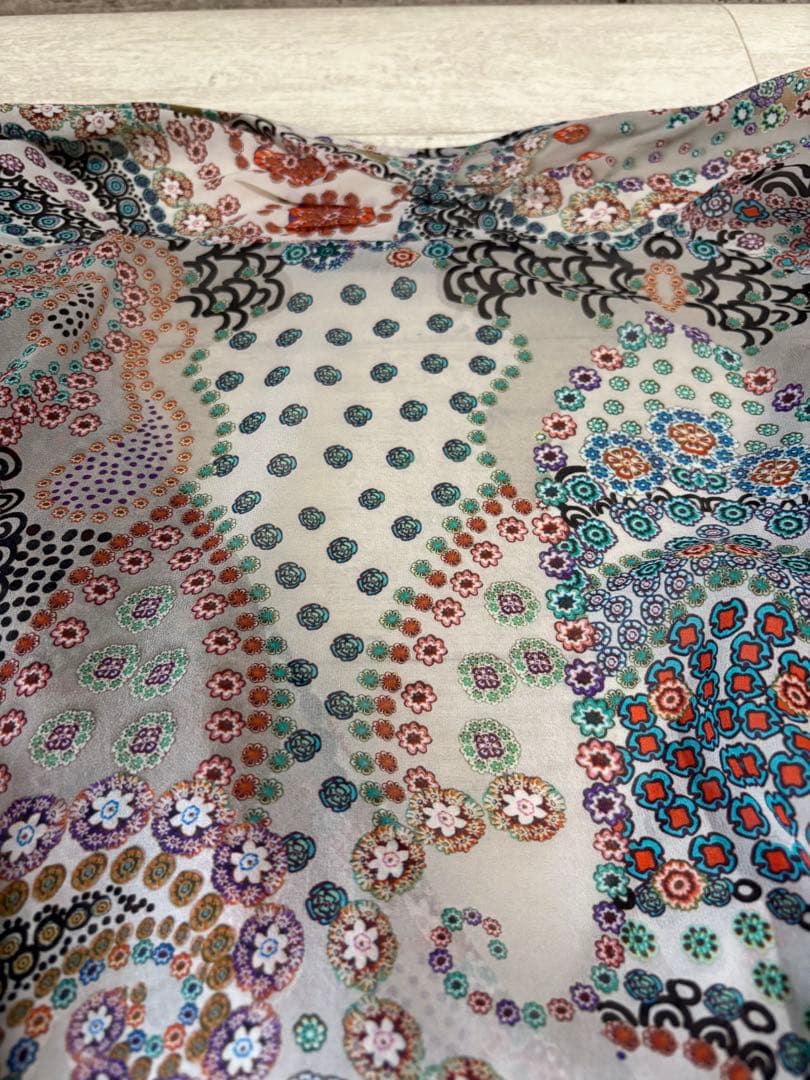 ETRO シルクカシュクールブラウス イタリア製 ドット ペイズリー　42