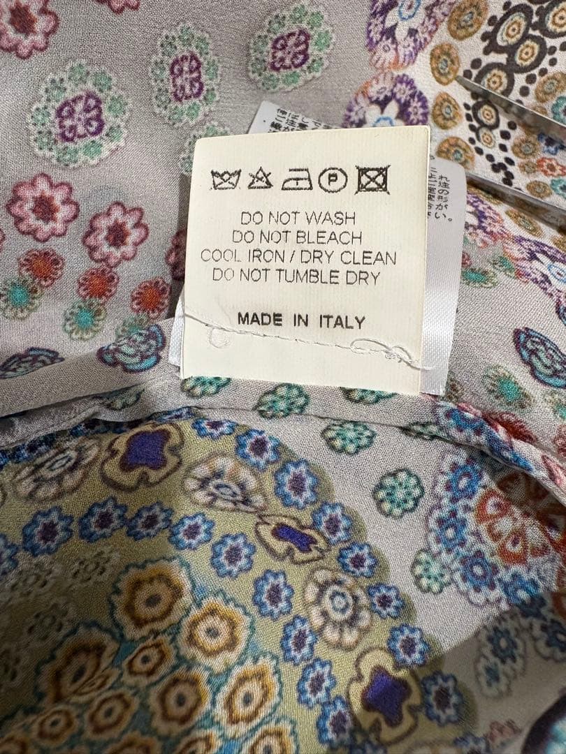 ETRO シルクカシュクールブラウス イタリア製 ドット ペイズリー　42