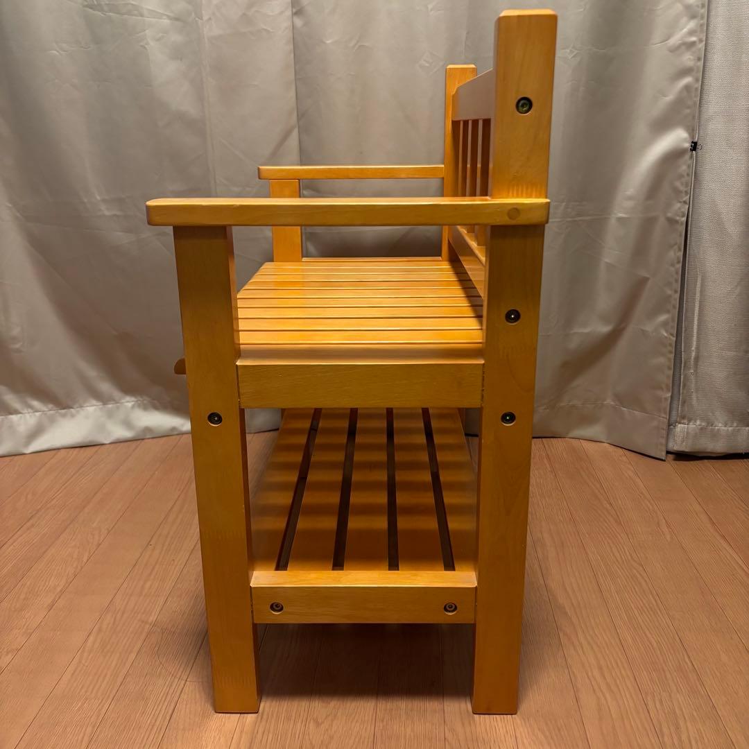【美品】木製　ガーデン　インテリア　チェア　ベンチ（ナチュラルテイスト）