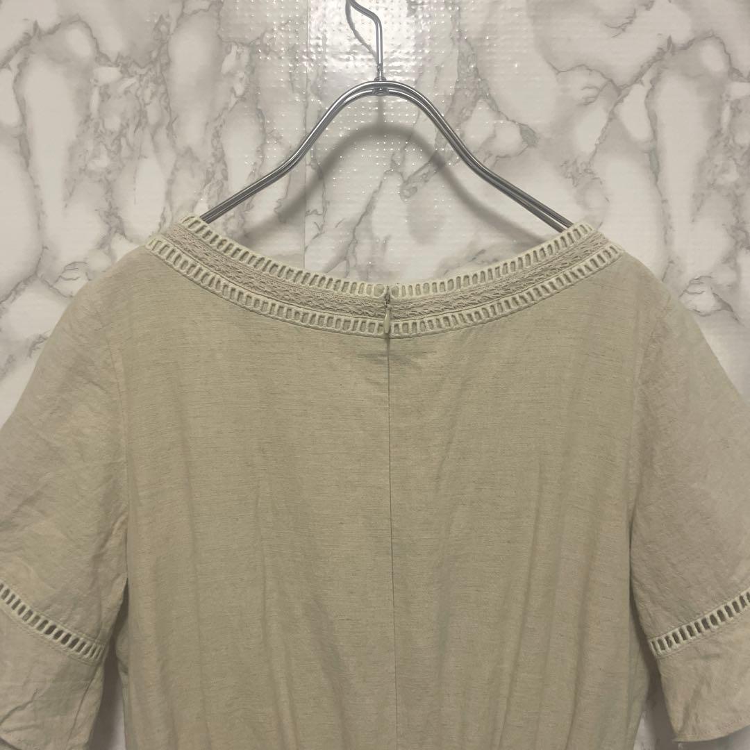 良品　Glam Lips レースアップデザインオールインワン　コットンリネン