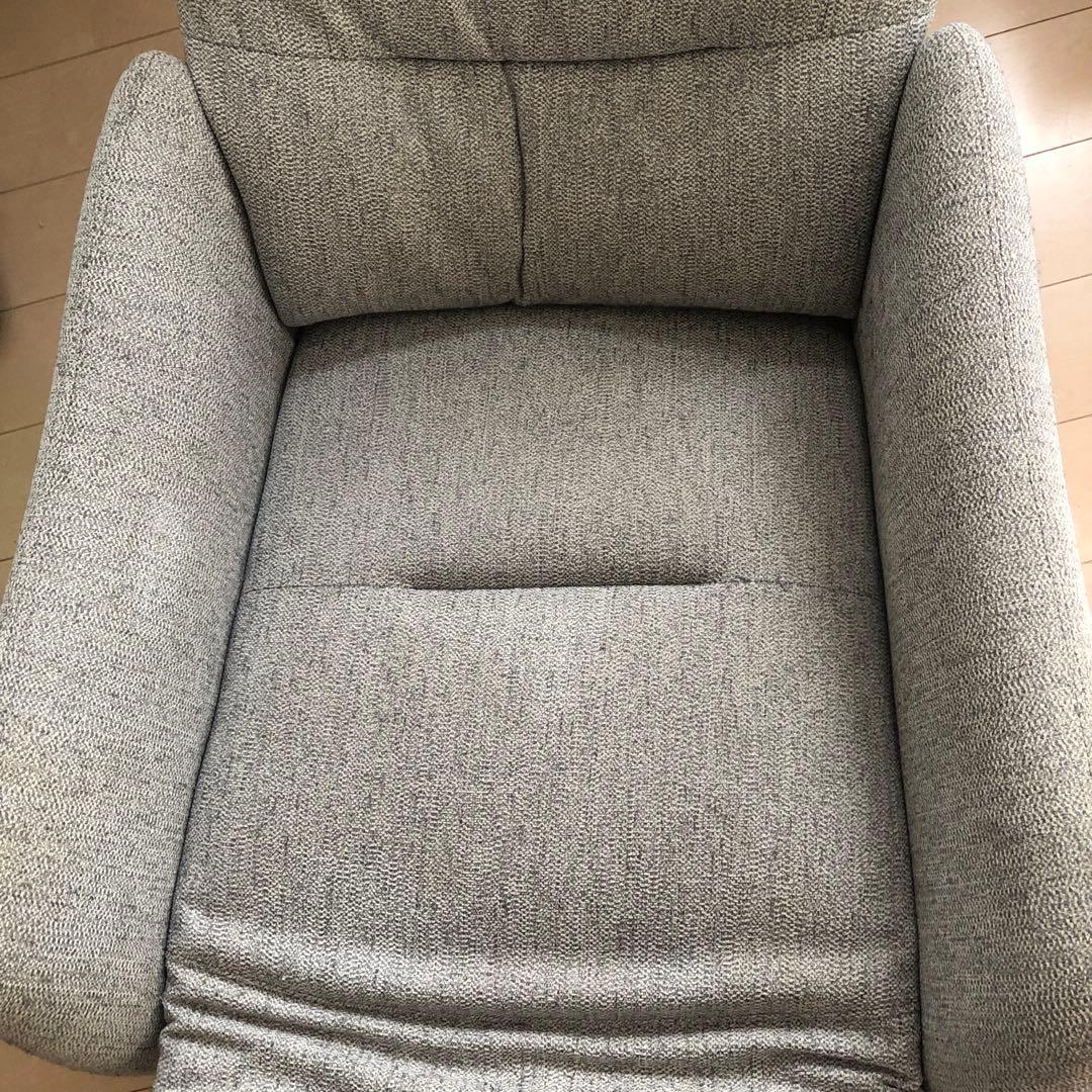 引取可 電動布張りリクライニングパーソナルチェア 1人掛けソファ LE01グレー