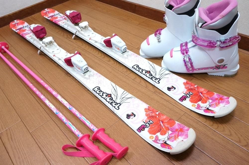メンテ済 120cm 靴22cm ROSSIGNOL 子供用スキーセット