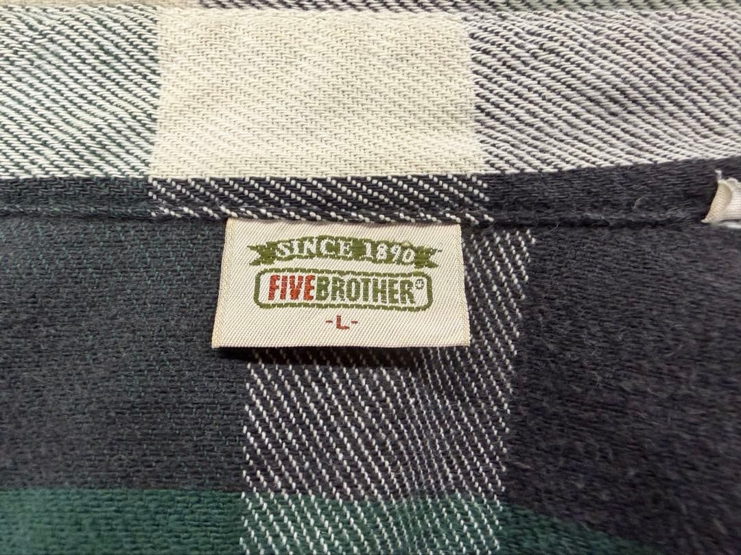 値下げ！　five brother チェック ネルシャツ ファイブブラザー