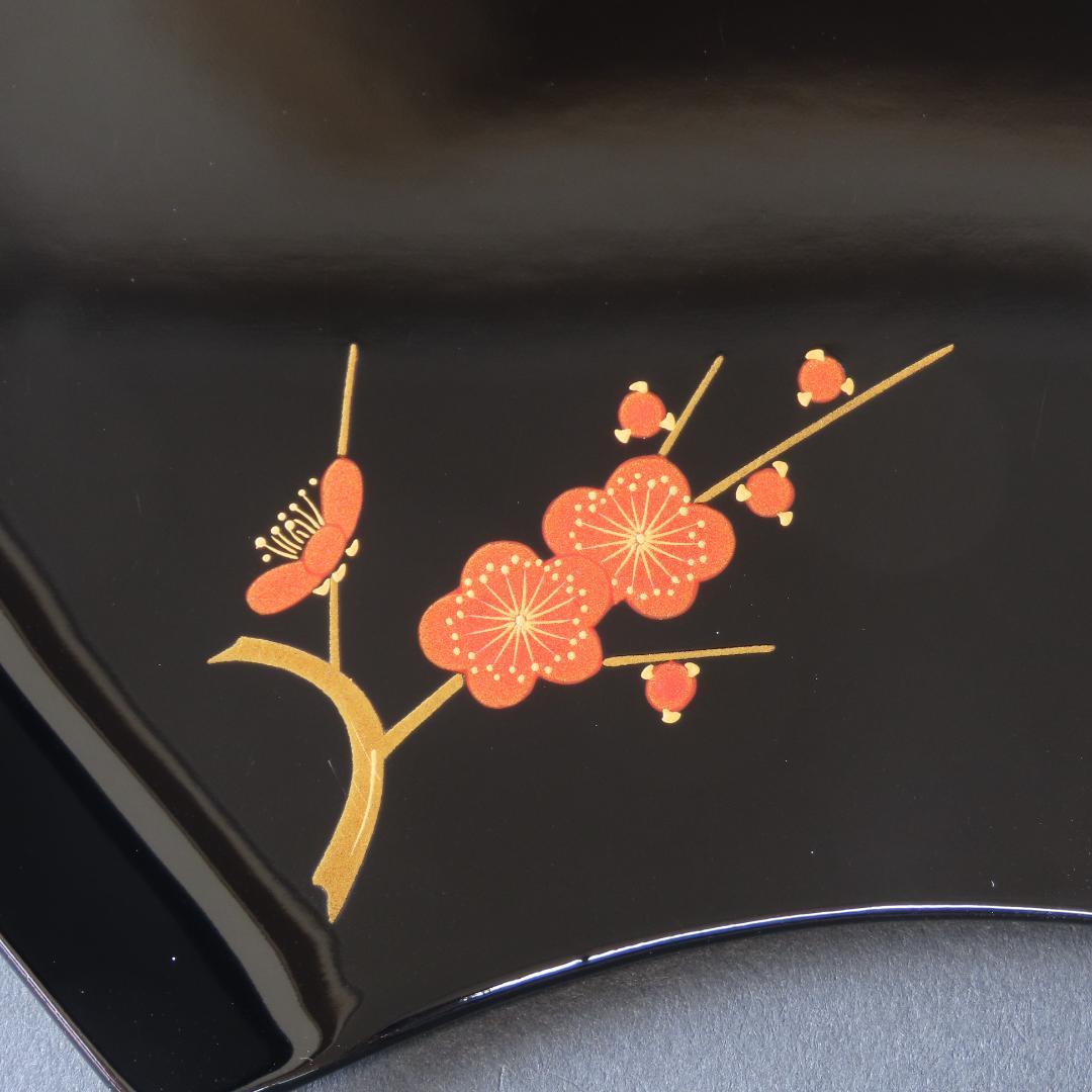 ⭕393 美品 高級輪島塗 漆工房謹製 本金蒔絵草花 絵変 銘々皿5客 煎茶道具