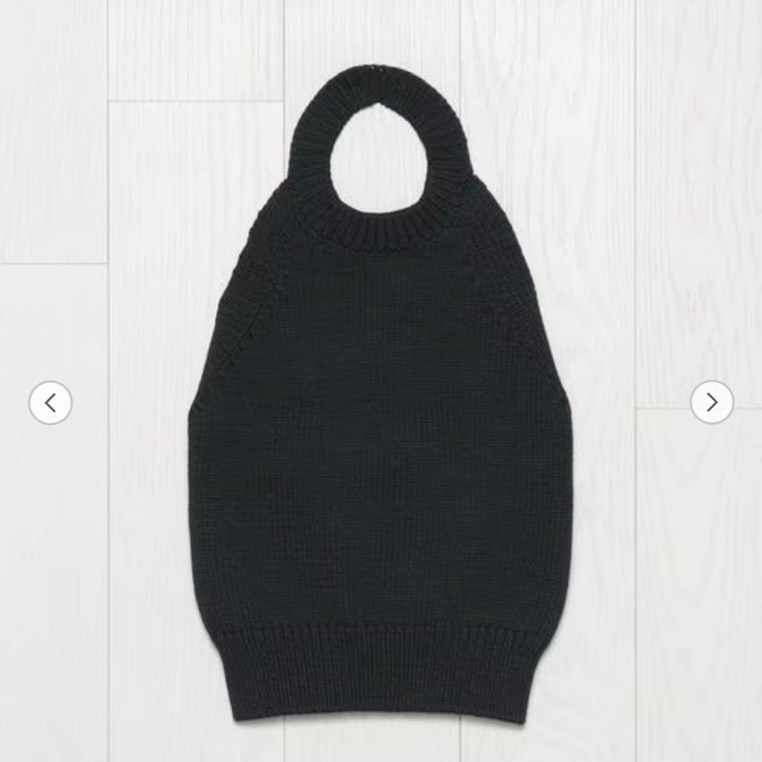 H beauty&youth コットンナイロンリリヤーンホルターネックニット