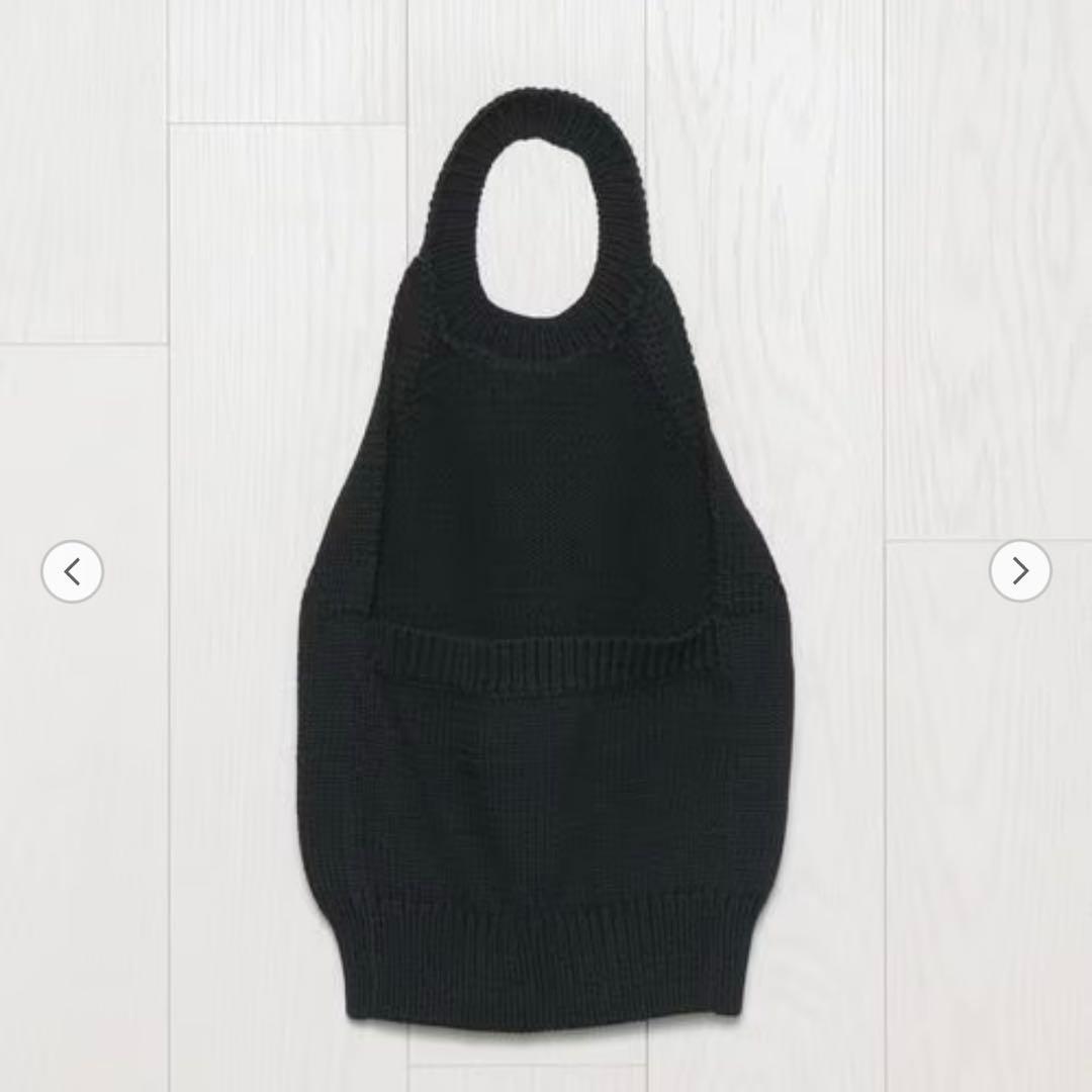 H beauty&youth コットンナイロンリリヤーンホルターネックニット