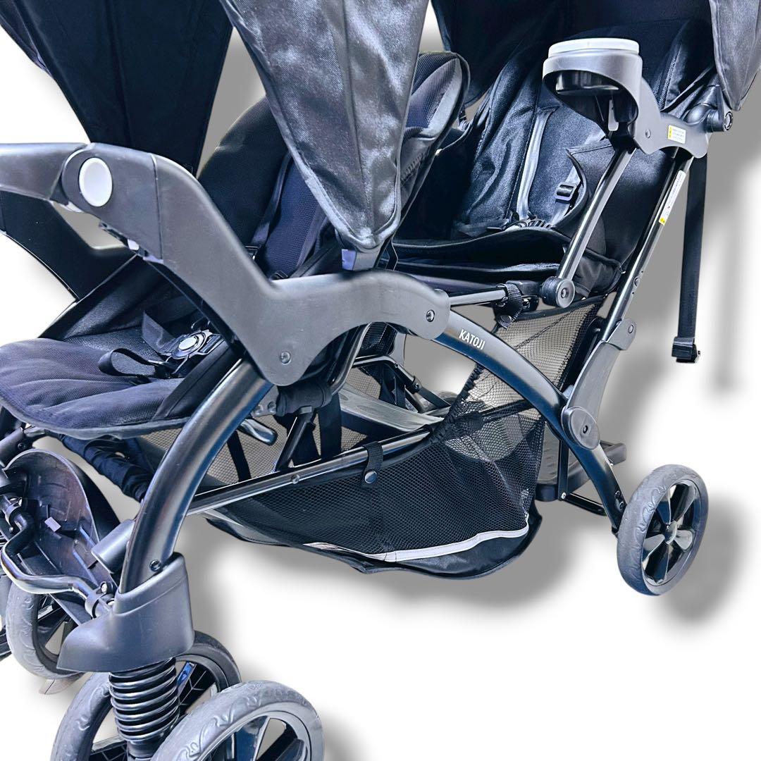 【極美品】KATOJI 2人乗りベビーカー 二人でゴーDX 限定 ブラック