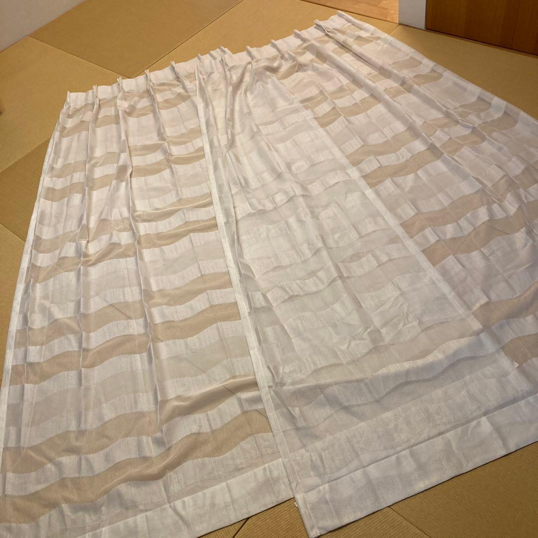 ウニコ　unico 80×210両開き ナミナミ遮光カーテン レースセット