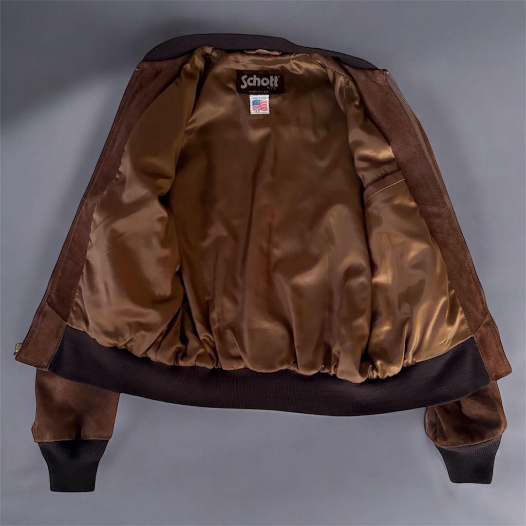 hiro　希少 80s Schott スエード ボンバージャケット 42