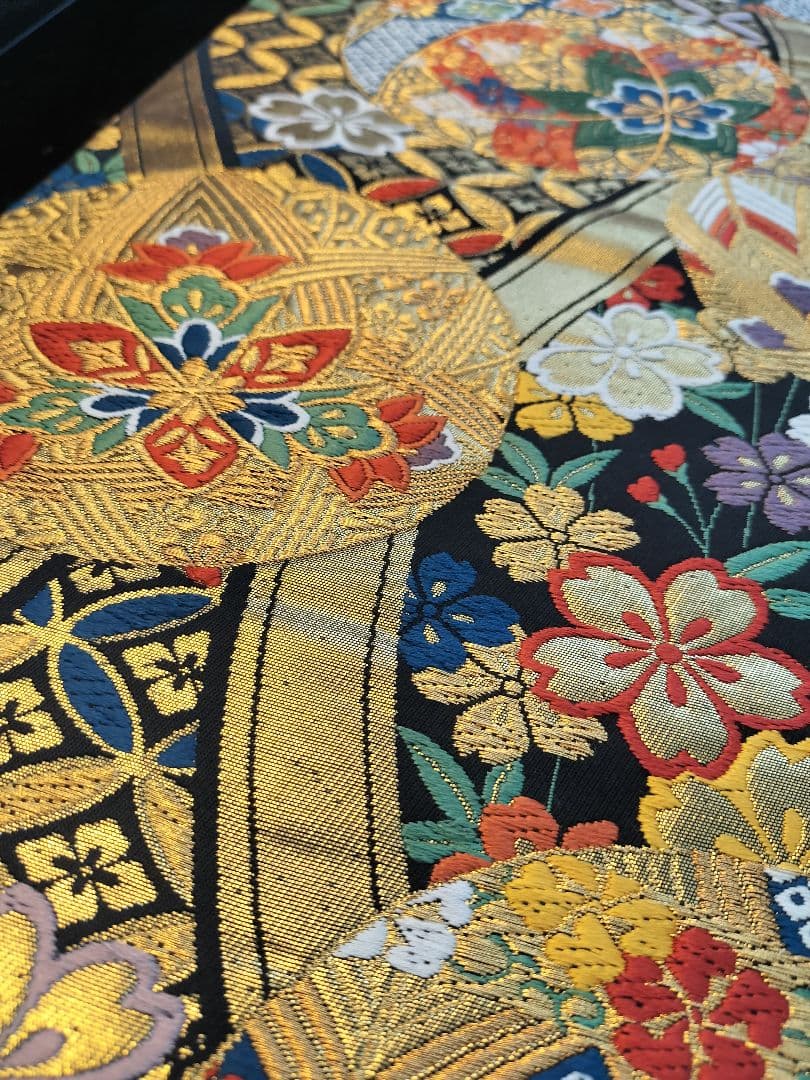 A943★逸品‼️豪華刺繍‼️ひな祭り‼️袋帯正絹テーブルランナー2m13cm