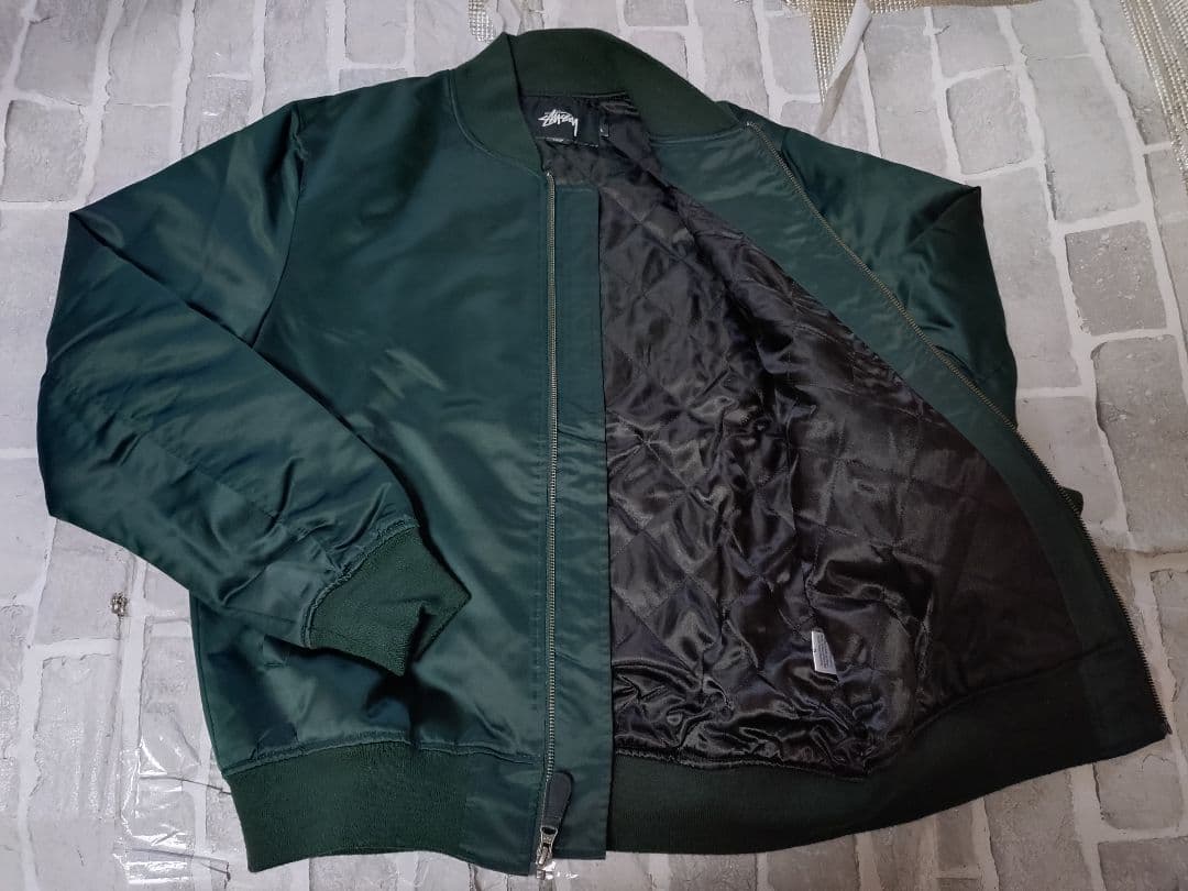 【美品】【Lサイズ】【ステューシー】【MA-1】【グリーン】【STUSSY】緑