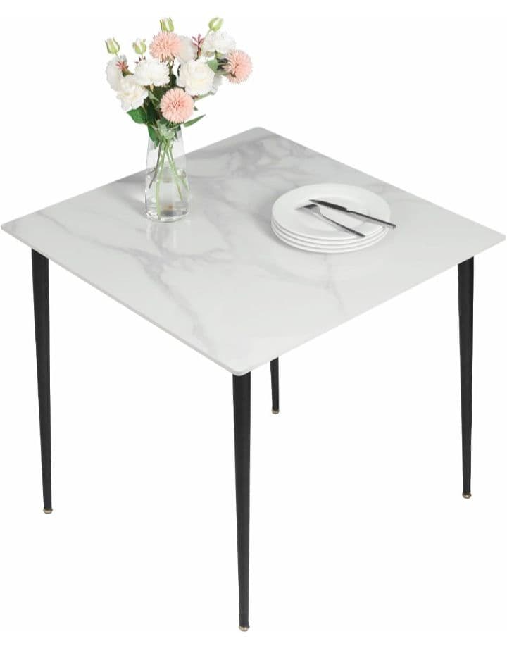 ダイニングテーブル 2人 大理石 白 おしゃれ カフェテーブル 80x80