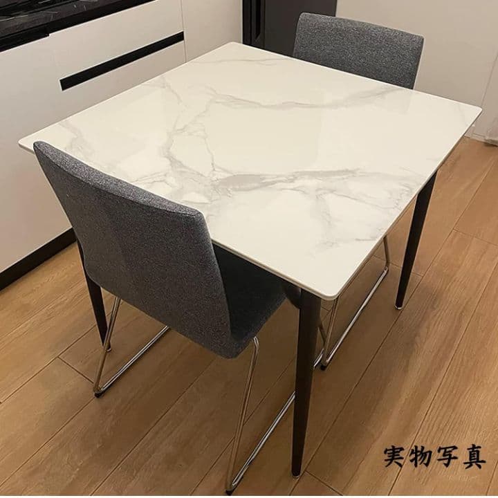ダイニングテーブル 2人 大理石 白 おしゃれ カフェテーブル 80x80