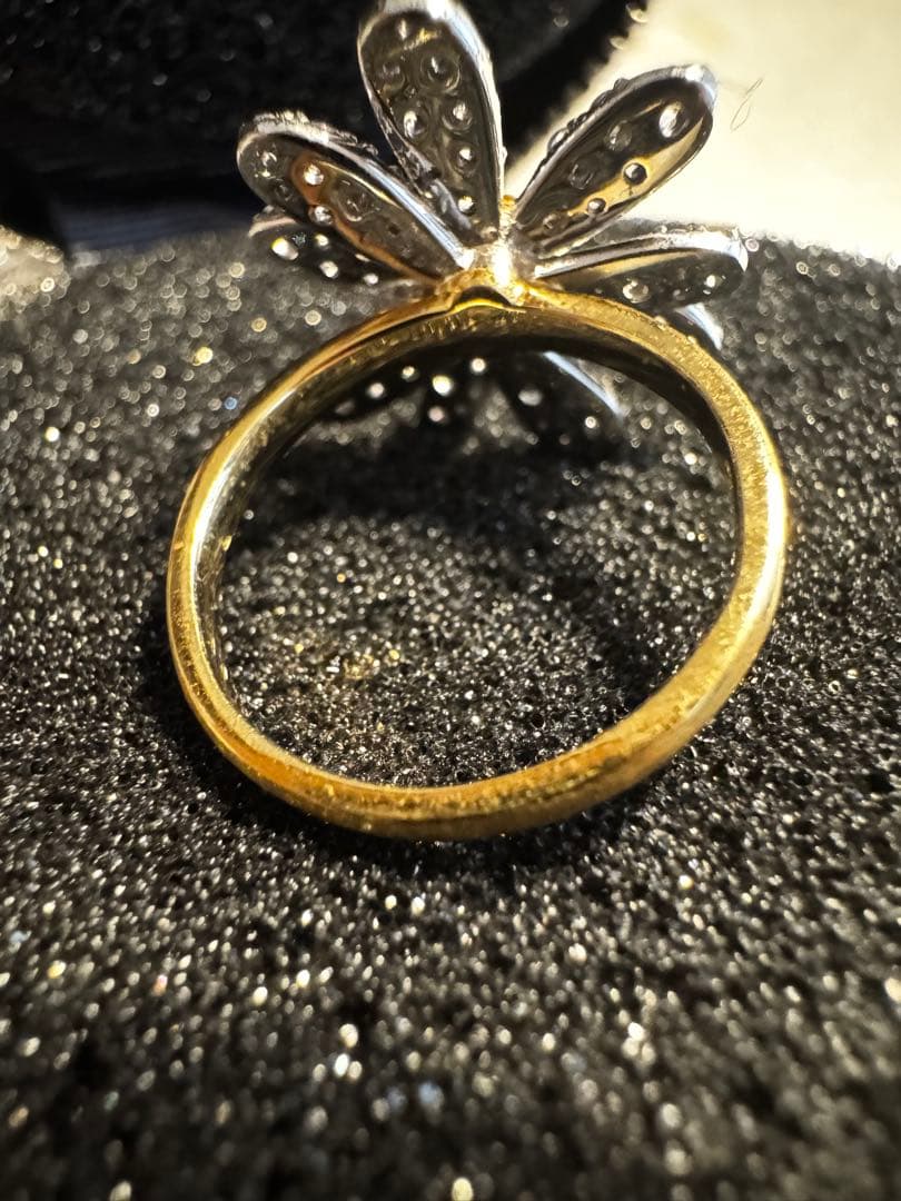 ビズー　タンザナイト K18×PT リング・フルール bizoux リング