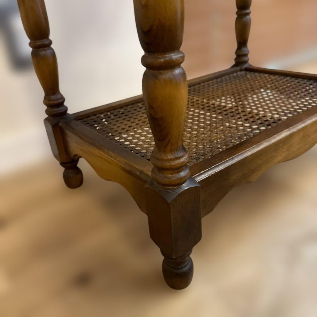 貴重 カリモク 昭和レトロ コロニアル ライティングデスク カタカナロゴ 日本製