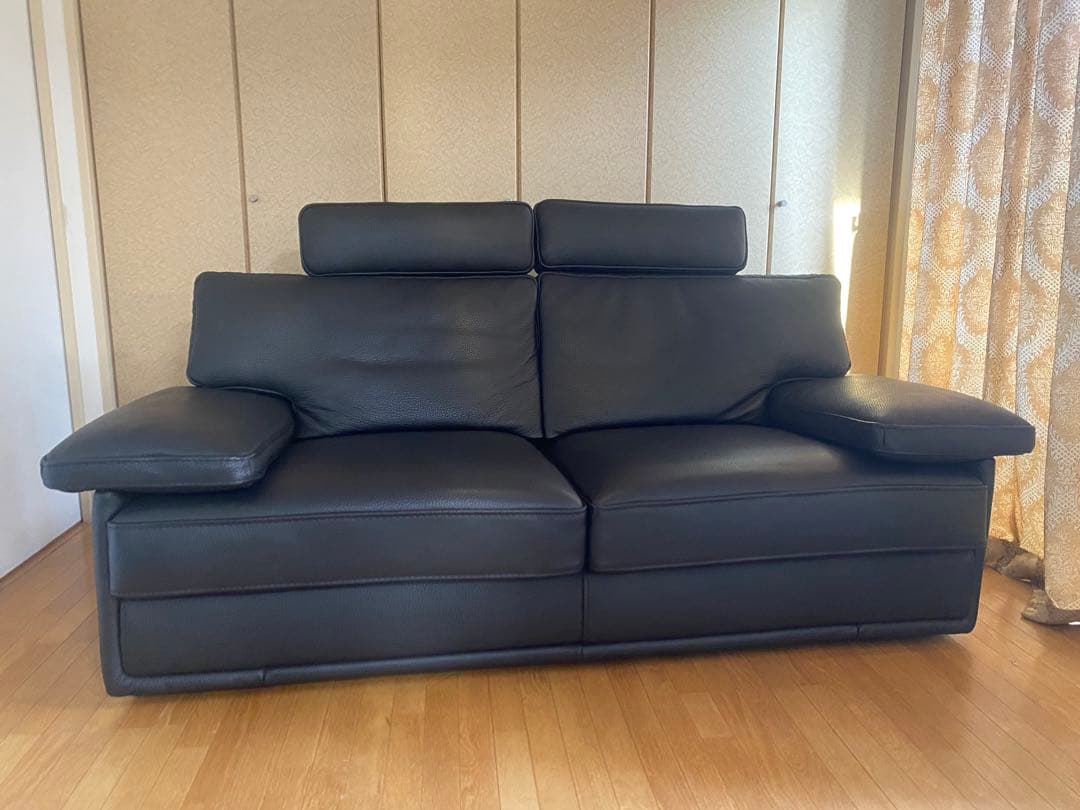 【展示品】ケルビン　ジョルマーニ　黒総革　購入約50万円　高級ソファ　美品