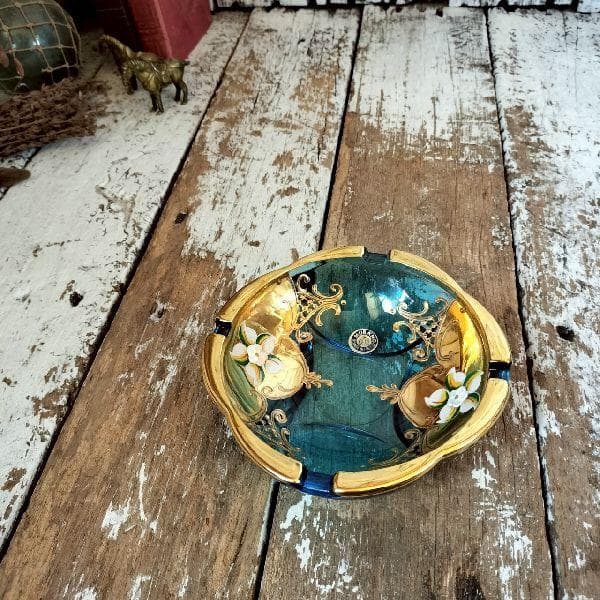 イタリア ヴィンテージ 未使用ムラーノ ガラス ベネチアングラス アッシュトレイ