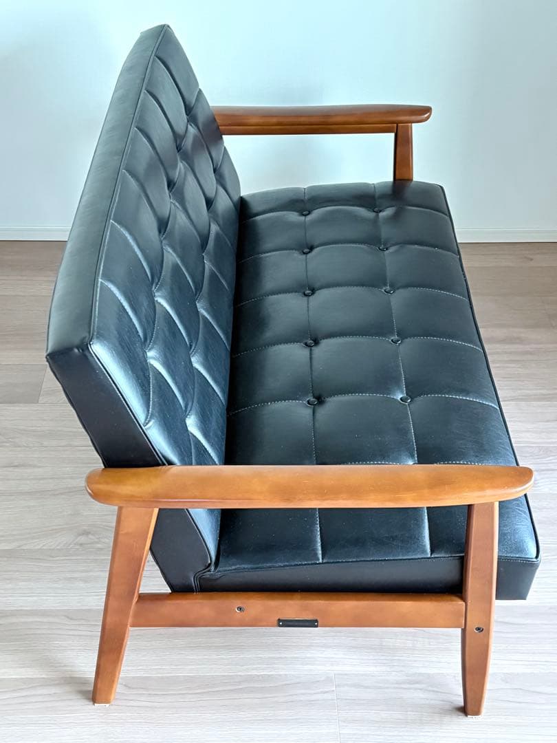 カリモク60 Kチェア2シーター ブラック　2人掛けソファ