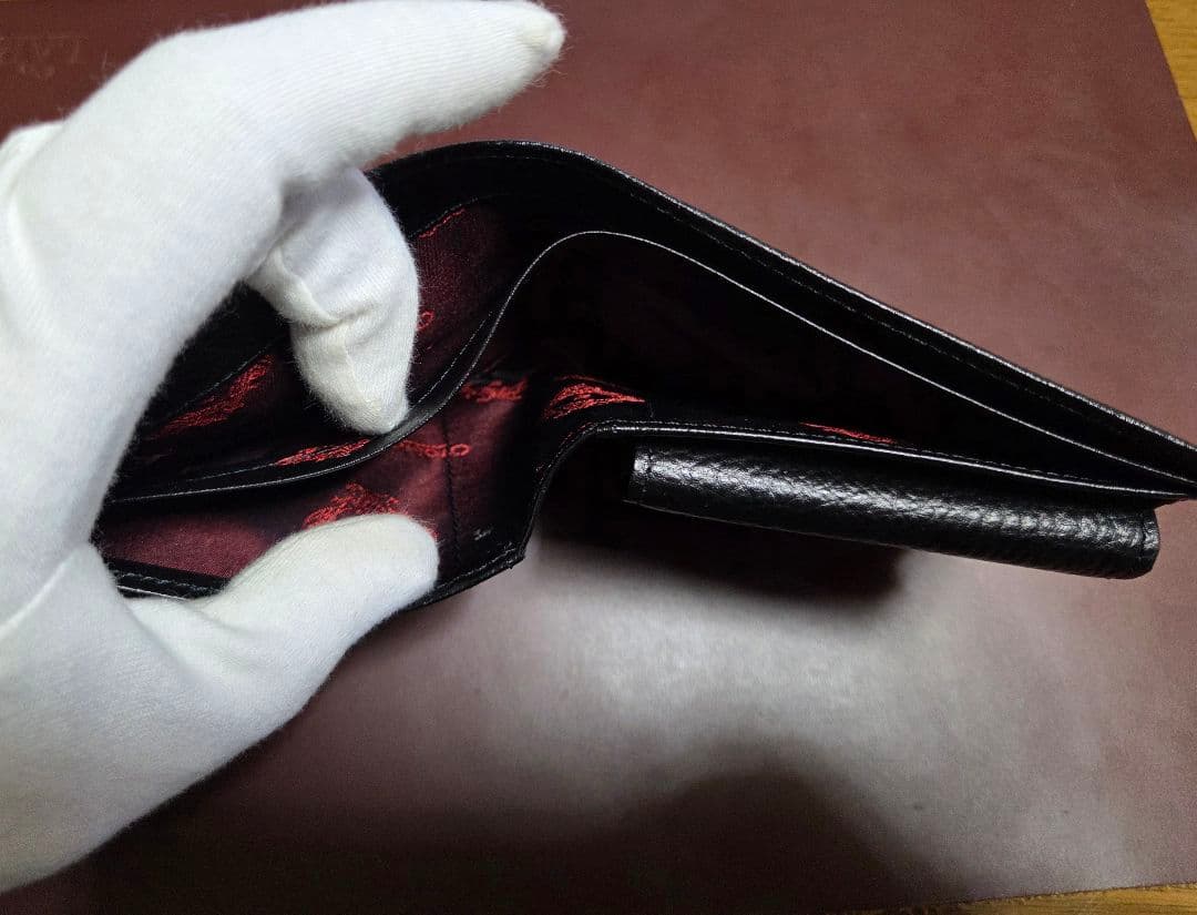 Orobianco ブラック レザー 二つ折り財布