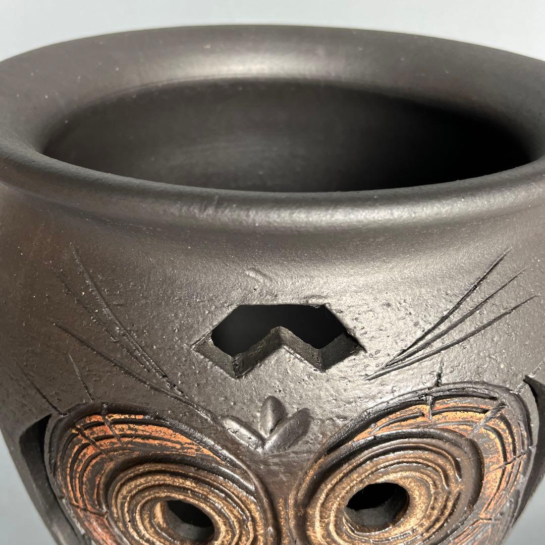 信楽焼傘立て  壺型ふくろう 高さ42cm