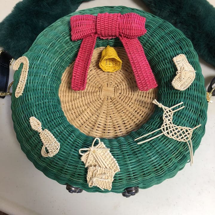 クリスマス籐バック