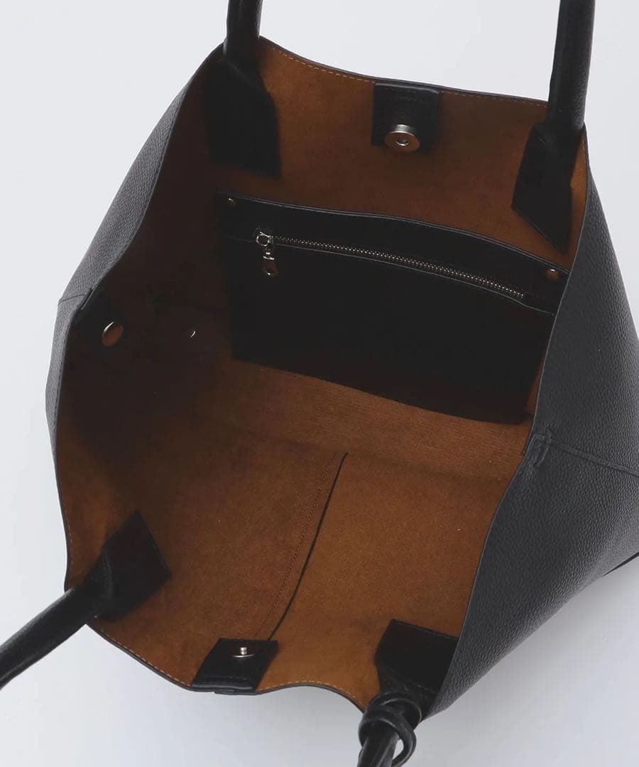 SHIPS トートバッグ 合成皮革 クラッチバッグ付 黒 ブラック 新品未使用