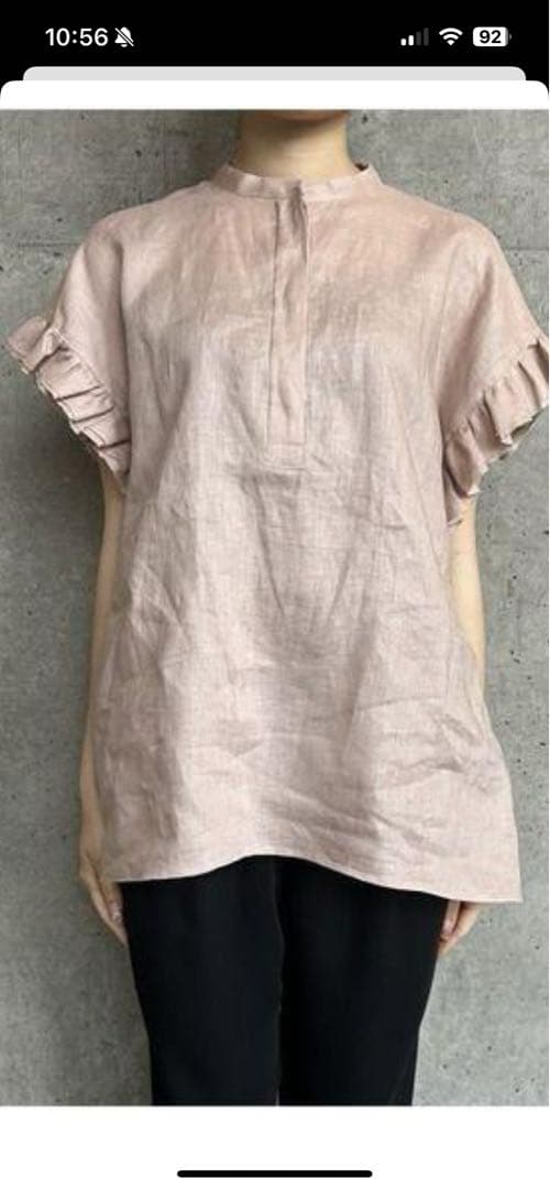 Liesse リエス　リネンフリルスリーブブラウス