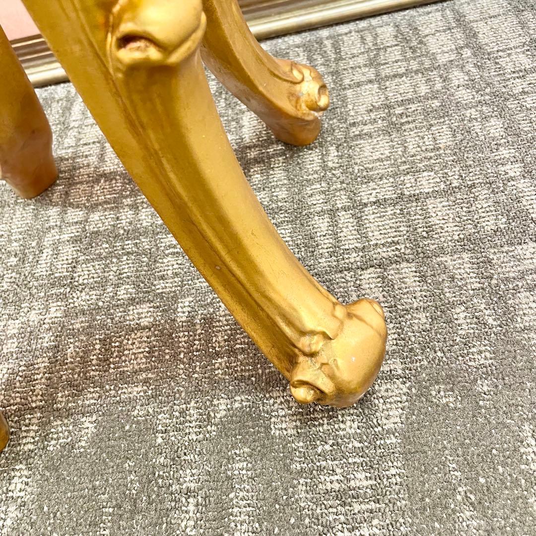 【値下げOK】アンティーク調大理石フラワースタンド／コンソールテーブル ゴールド