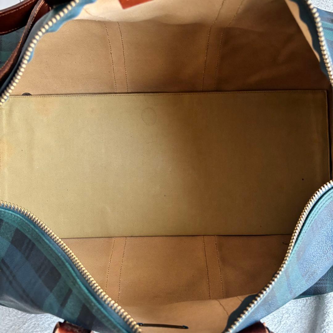 美品 ポロラルフローレン ボストンバッグ グリーン ２WAY PVCレザー 緑