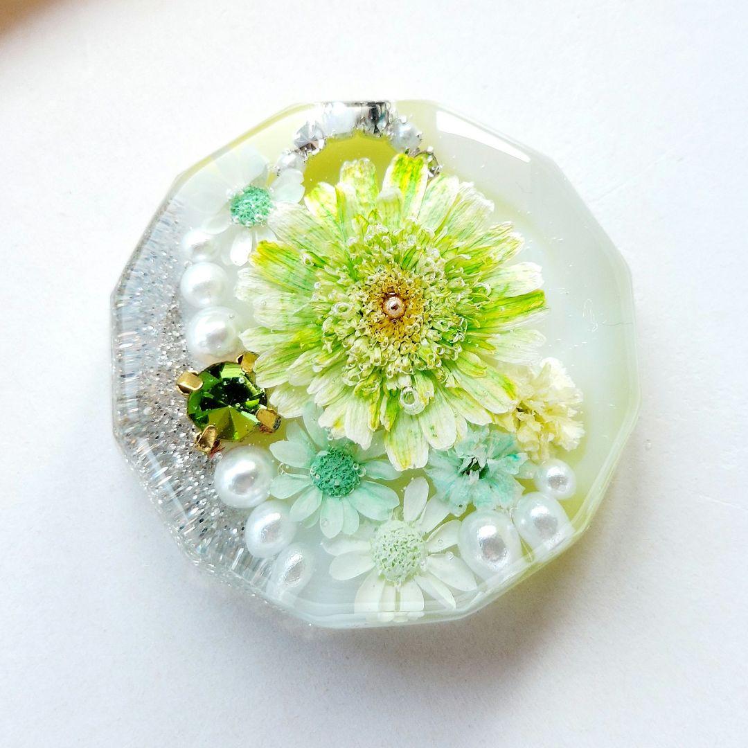 【1576】レジン　マトリカリア　ヘアゴム　ポニーフック　ブロ―チ　ハンドメイド