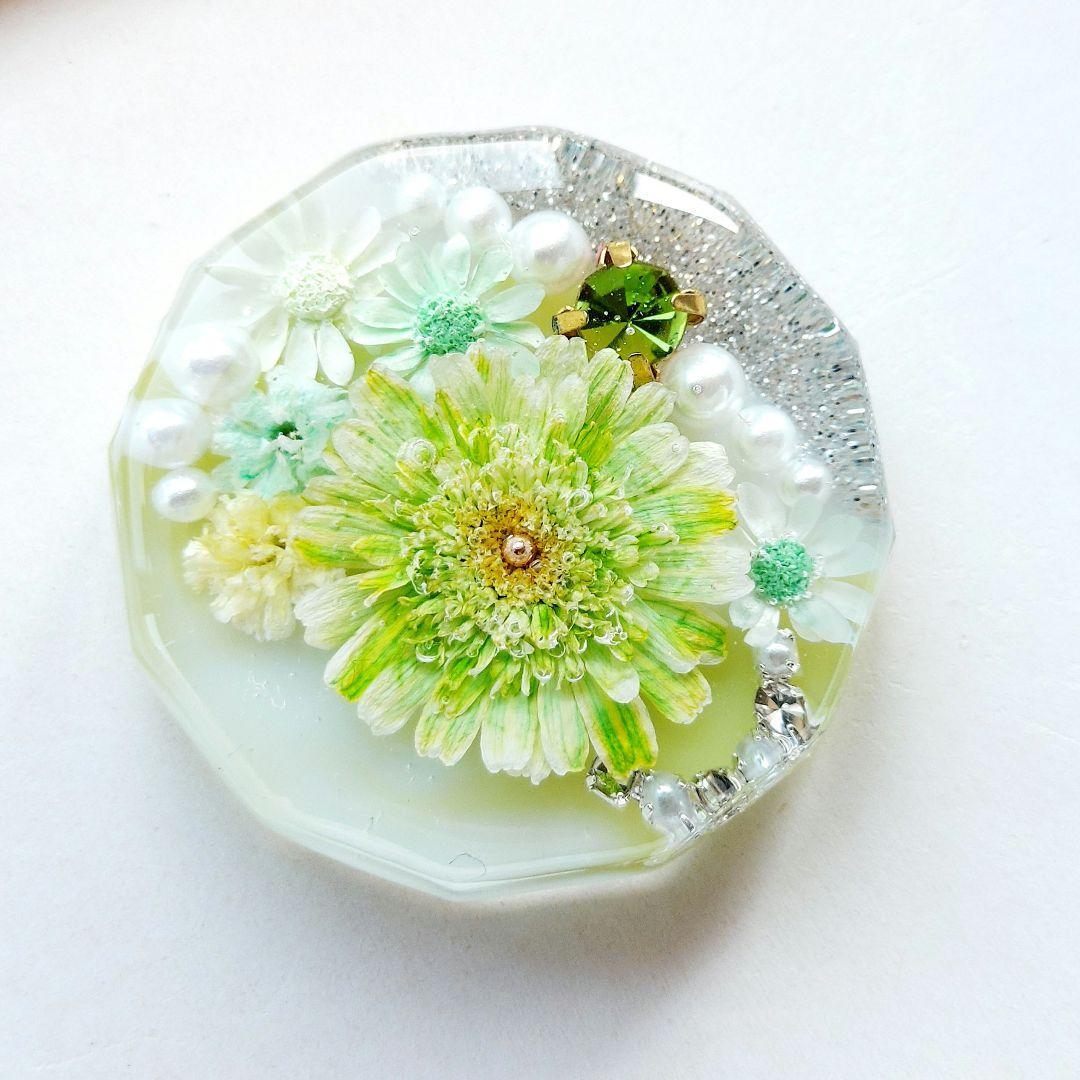 【1576】レジン　マトリカリア　ヘアゴム　ポニーフック　ブロ―チ　ハンドメイド