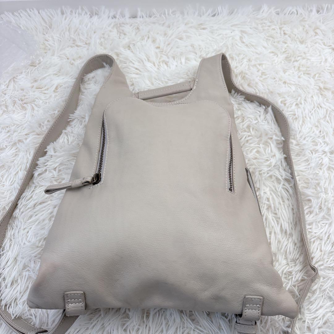 MOTHERHOUSE マザーハウス レザーリュック グレーベージュ ミニマトウ