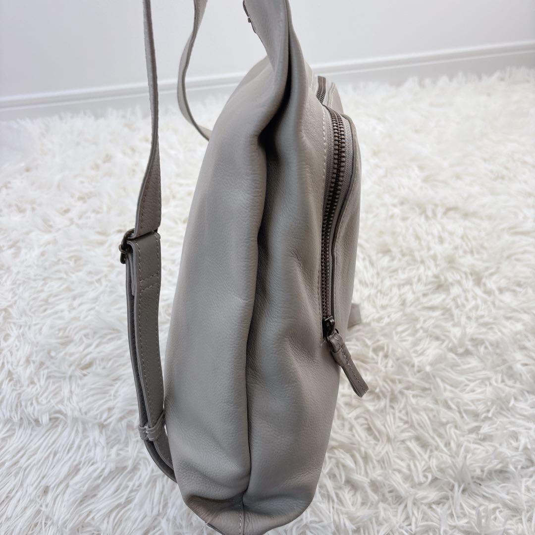 MOTHERHOUSE マザーハウス レザーリュック グレーベージュ ミニマトウ