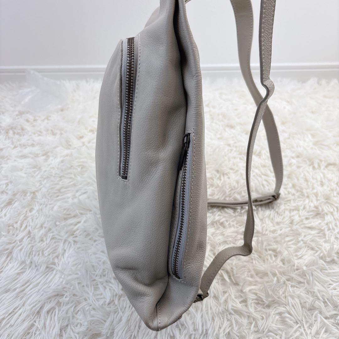 MOTHERHOUSE マザーハウス レザーリュック グレーベージュ ミニマトウ