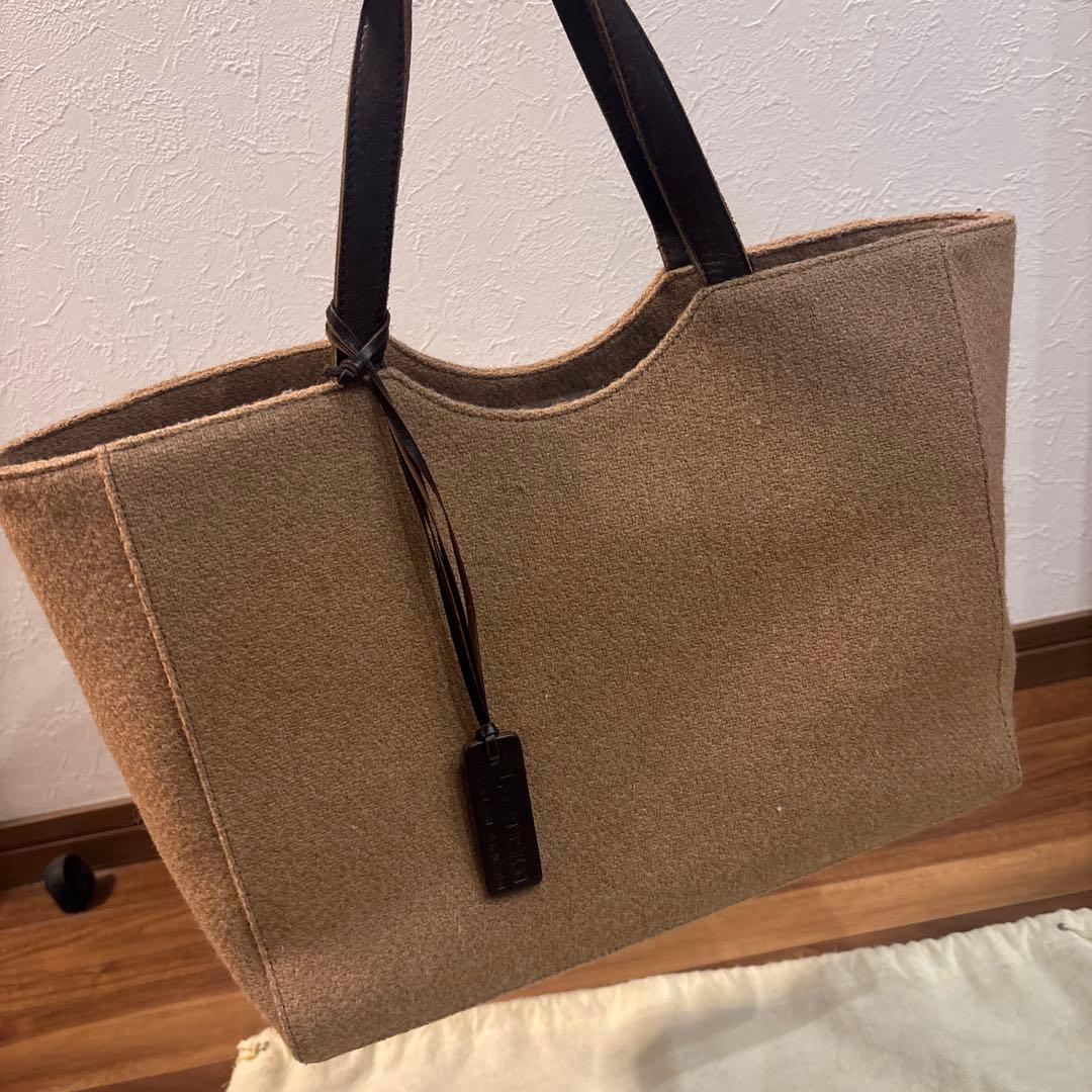 【美品】ラルフローレン ウールキャンパス×レザー トートバッグ A4◎ 保存袋付