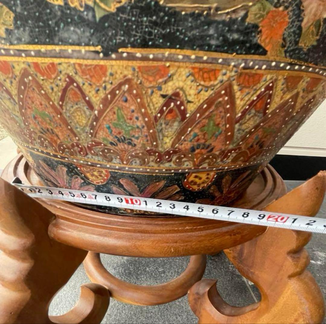 大きな薩摩焼の宮廷床花瓶 , 新年 セール‼️