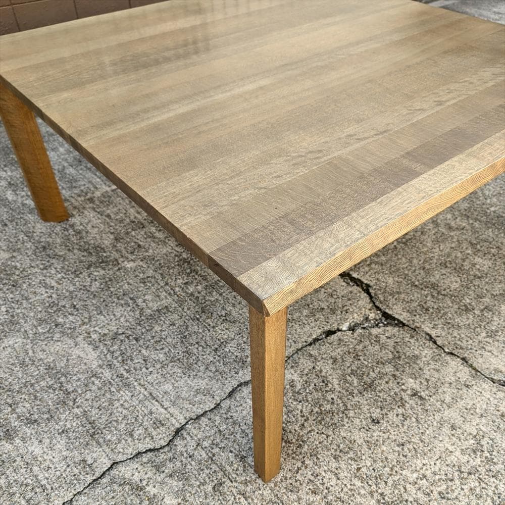 匠工芸　楢　ナラ材　ダイニングテーブル　作業台　食卓テーブル　150×151