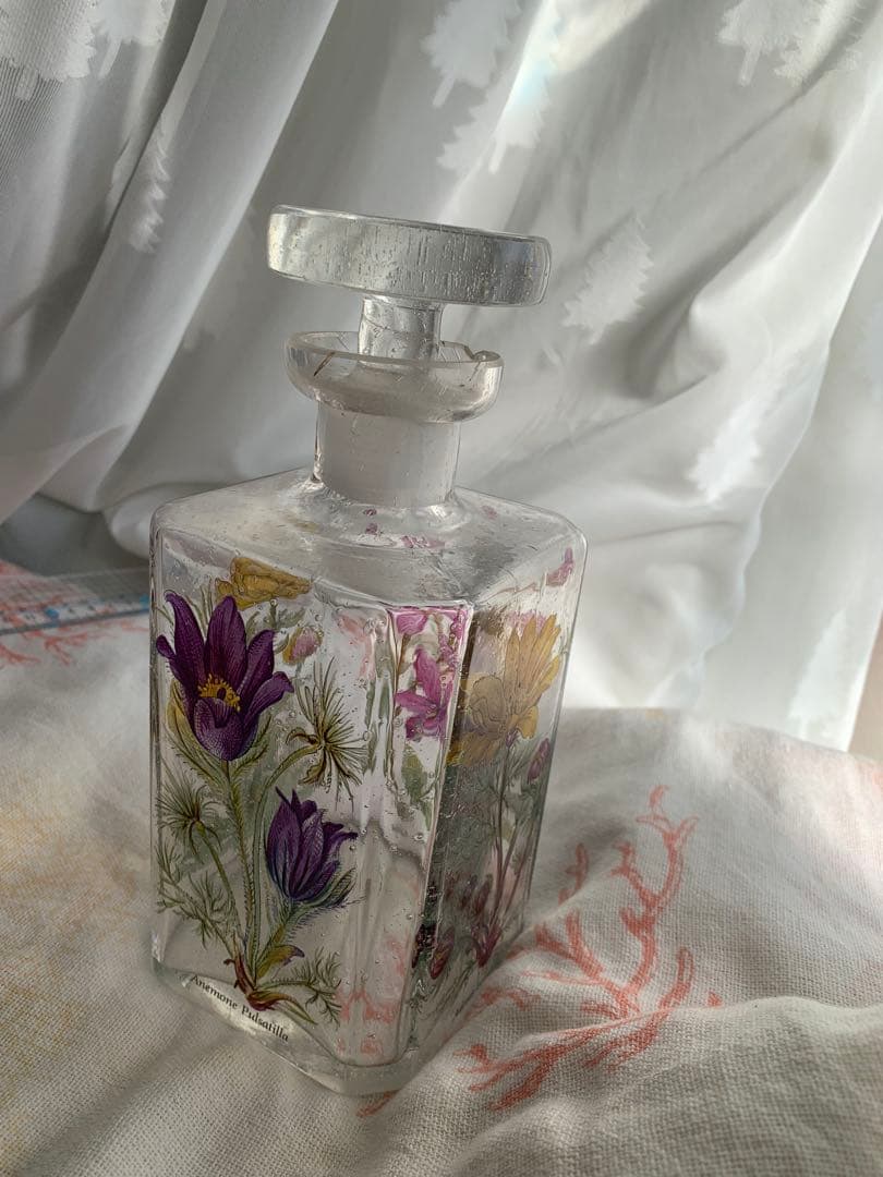 ドイツ ヴィンテージ ガラス薬草酒用ビン ボタニカル 蚤の市