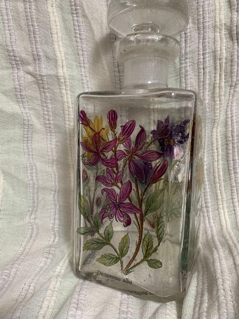 ドイツ ヴィンテージ ガラス薬草酒用ビン ボタニカル 蚤の市