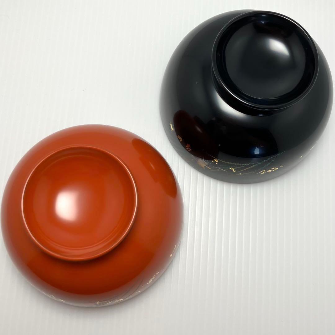 最高級 新品未使用 輪島塗 藤野孝一郎 金箔 汁椀 夫婦椀 お椀 2客 共箱